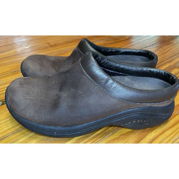 Merrell Jungle Primo Brown Leather Clogs Size 5.5 - Picture 2 of 6